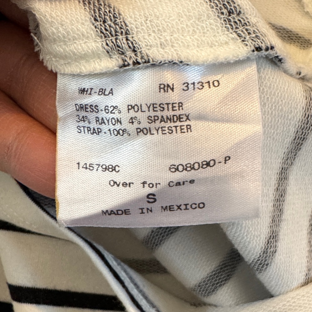 Striped Black and White Kids Dress - Picture 6 of 12